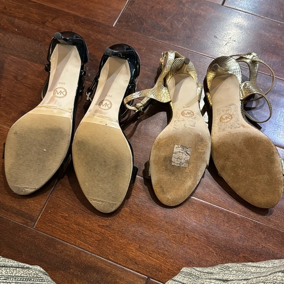 Michael by Michael Kors Two Inch Heels in Gold and Black - Picture 2 of 8